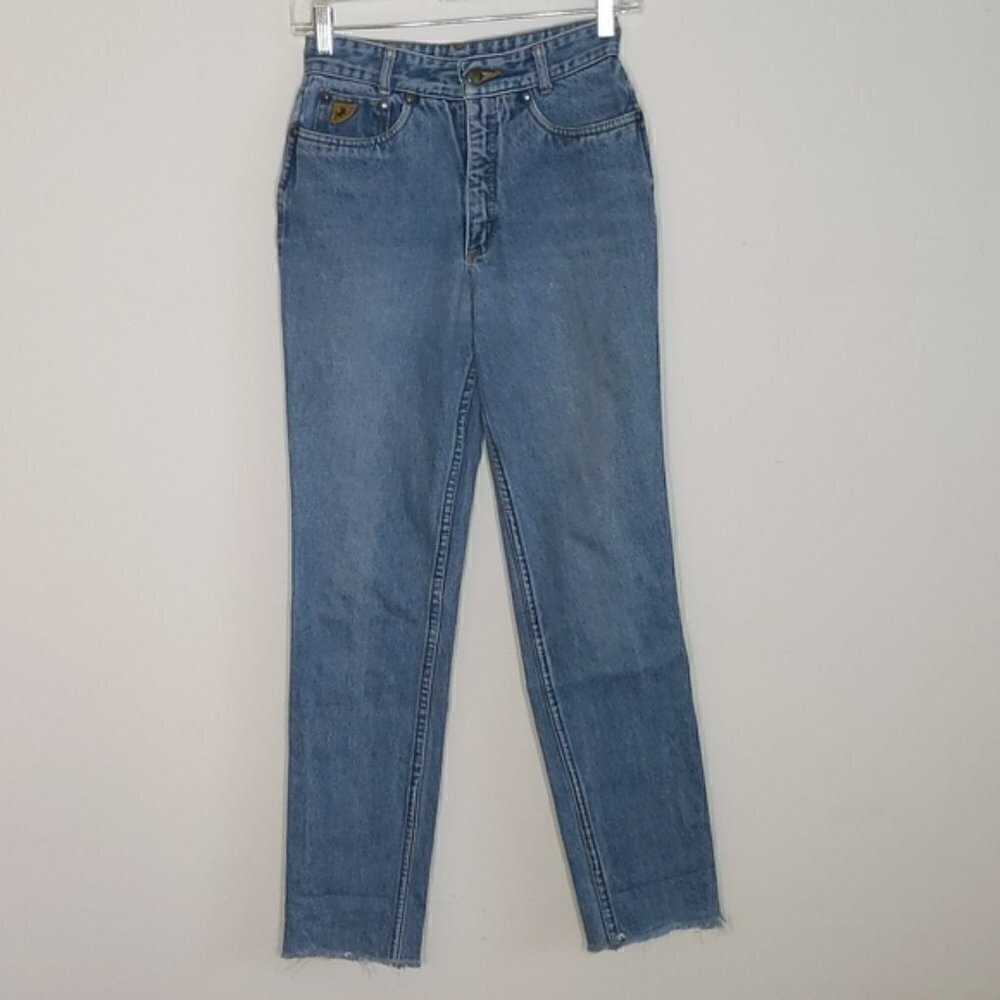 Lois Jeans High Rise Raw Hem Denim Jeans